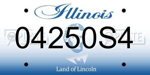 04250S4 Illinois License Plate