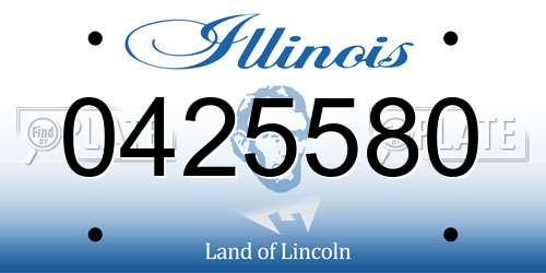 0425580 Illinois License Plate