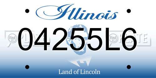 04255L6 Illinois License Plate