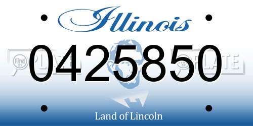 0425850 Illinois License Plate