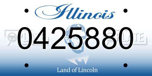 0425880 Illinois License Plate