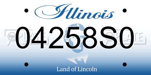 04258S0 Illinois License Plate