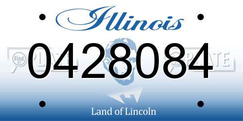 0428084 Illinois License Plate
