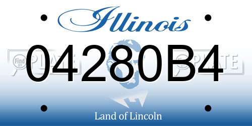 04280B4 Illinois License Plate