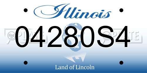 04280S4 Illinois License Plate