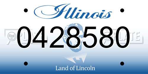 0428580 Illinois License Plate
