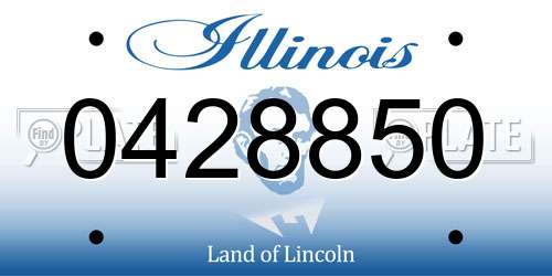 0428850 Illinois License Plate