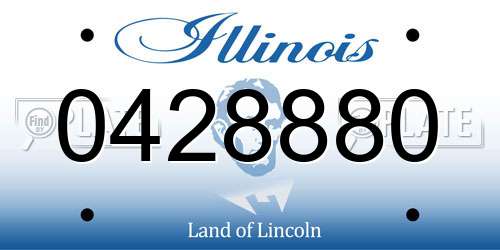 0428880 Illinois License Plate