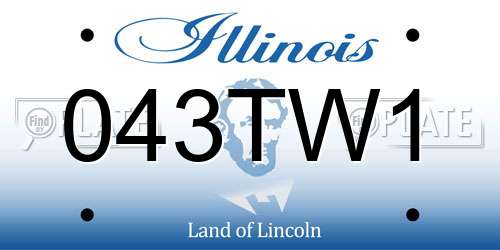 043TW1 Illinois License Plate