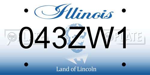 043ZW1 Illinois License Plate