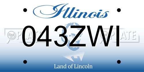 043ZWI Illinois License Plate