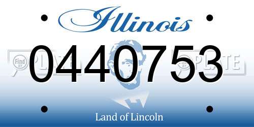 0440753 Illinois License Plate