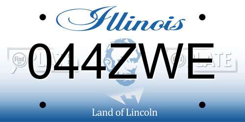 044ZWE Illinois License Plate