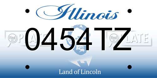 0454TZ Illinois License Plate