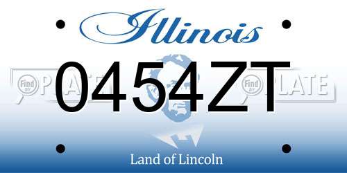 0454ZT Illinois License Plate