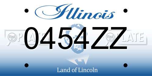 0454ZZ Illinois License Plate