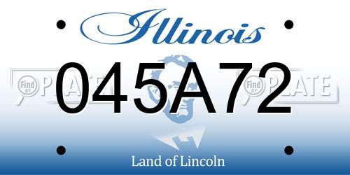 045A72 Illinois License Plate