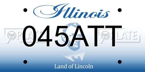 045ATT Illinois License Plate