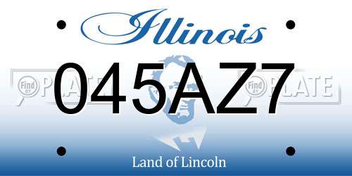 045AZ7 Illinois License Plate
