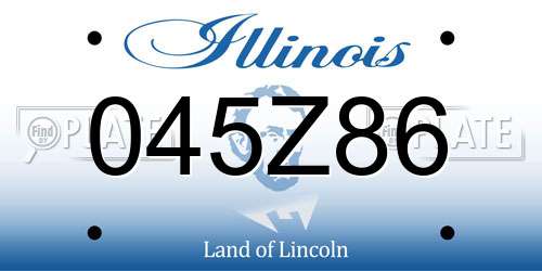 045Z86 Illinois License Plate