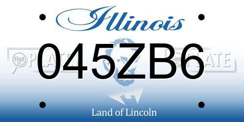 045ZB6 Illinois License Plate