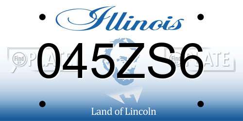 045ZS6 Illinois License Plate