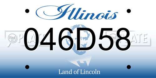 046D58 Illinois License Plate