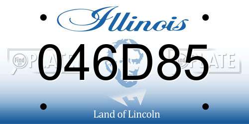 046D85 Illinois License Plate