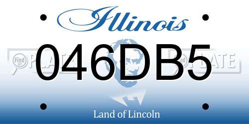 046DB5 Illinois License Plate