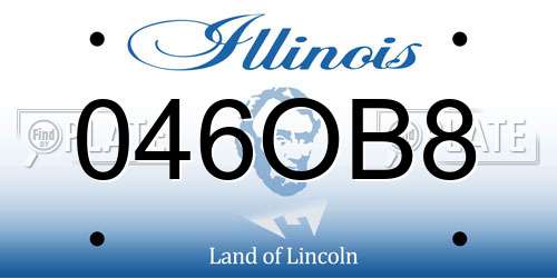 046OB8 Illinois License Plate