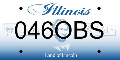 046OBS Illinois License Plate