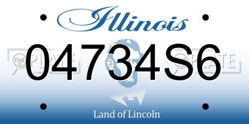 04734S6 Illinois License Plate