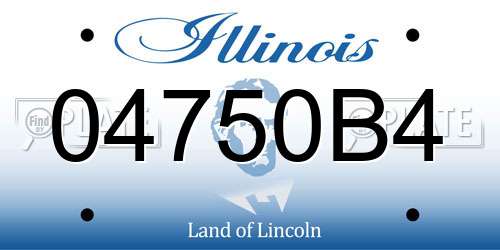 04750B4 Illinois License Plate