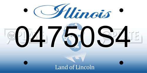 04750S4 Illinois License Plate