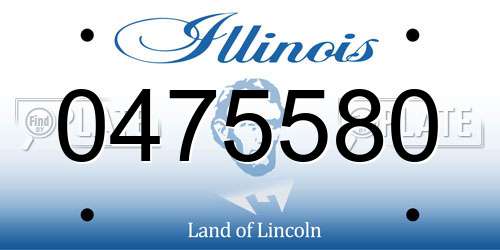 0475580 Illinois License Plate