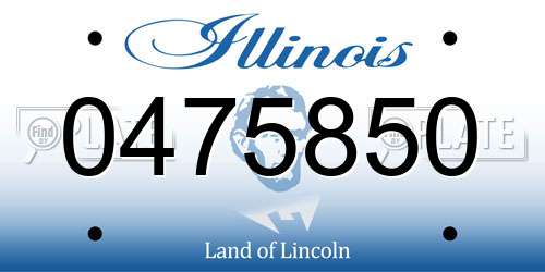 0475850 Illinois License Plate
