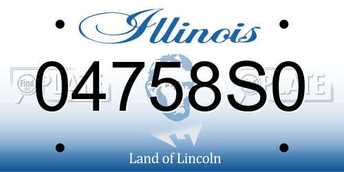 04758S0 Illinois License Plate