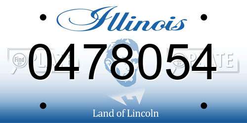 0478054 Illinois License Plate