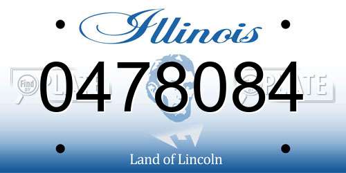 0478084 Illinois License Plate