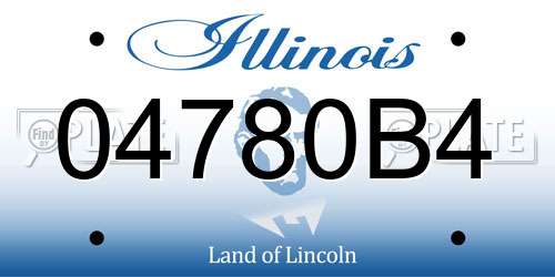 04780B4 Illinois License Plate
