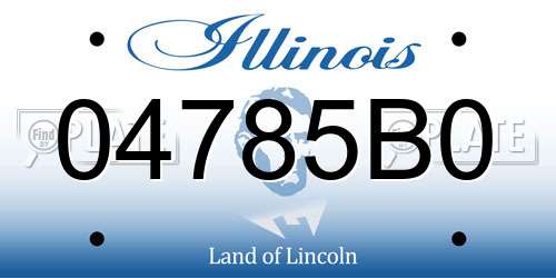 04785B0 Illinois License Plate