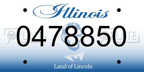 0478850 Illinois License Plate