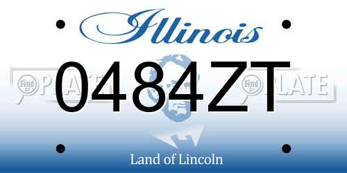 0484ZT Illinois License Plate
