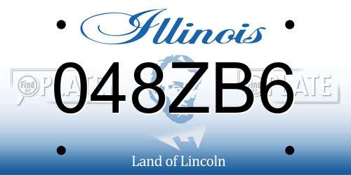 048ZB6 Illinois License Plate
