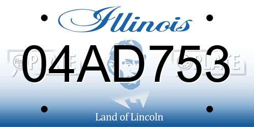 04AD753 Illinois License Plate