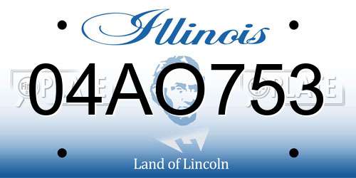 04AO753 Illinois License Plate