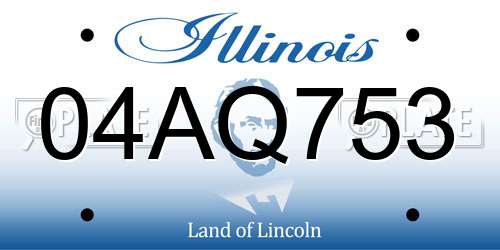 04AQ753 Illinois License Plate