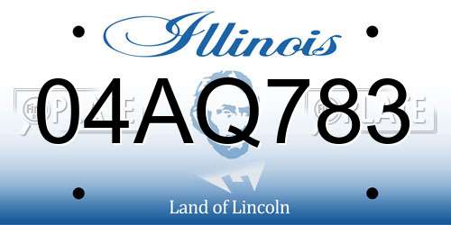 04AQ783 Illinois License Plate