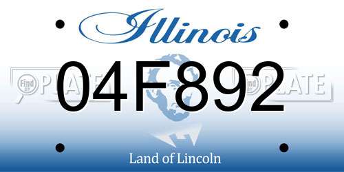 04F892 Illinois License Plate