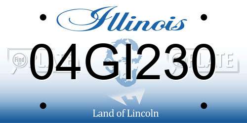 04GI230 Illinois License Plate